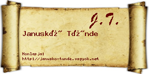 Januskó Tünde névjegykártya