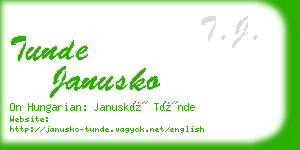 tunde janusko business card
